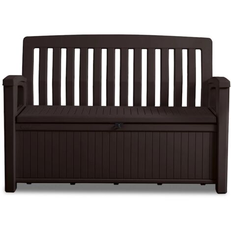 Keter Patio Bench panca baule cassapanca esterno in resina effetto legno Marrone
