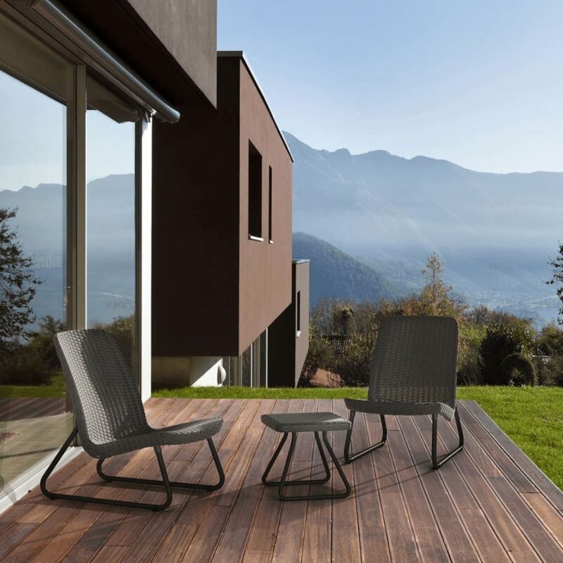 Keter Patio Furniture Set 3 Pieces Rio Graphite 224014 Keter Patio Furniture Set 3 Pieces Rio Graphite 224014