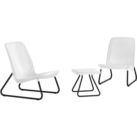 Keter Patio Furniture Set 3 Pieces Rio White 218155