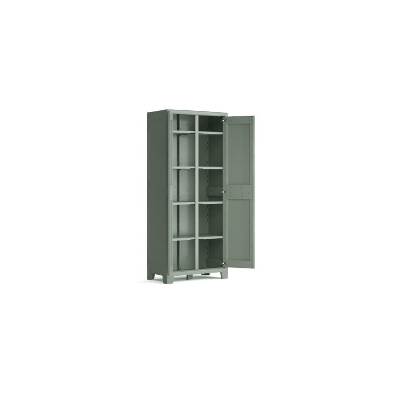 Armoire Utilitaire Planet Outdoor en Résine Multifonctions pour Intérieur et Extérieur - Étagères et Pieds Ajustables - Canessable - 80 x 44 x 182 cm