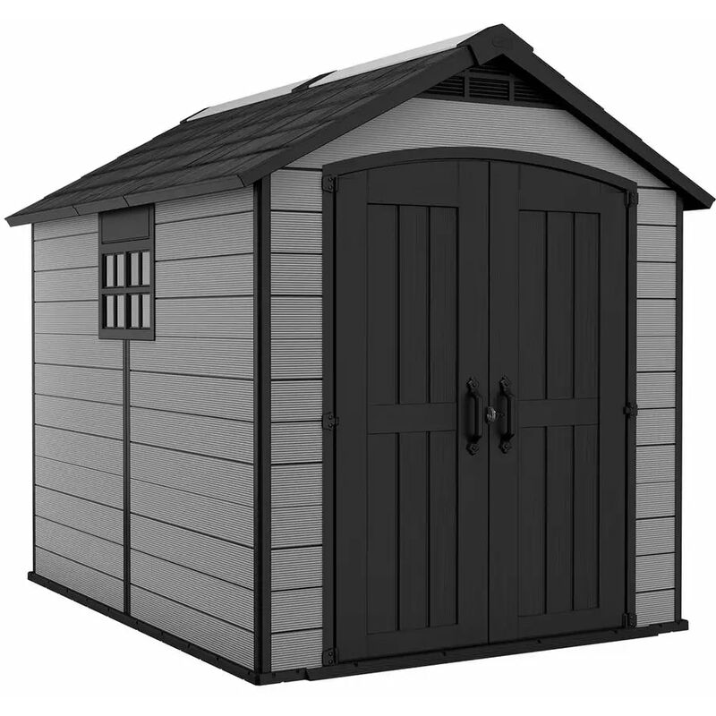 Premier Plastic Garden Shed 7.5 x 9ft - Grey - Keter