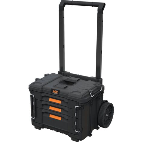 Keter Pro Gear XL Werkzeugwagen mit Rädern - 3 Schubladen - 64x47x79 cm - Schwarz