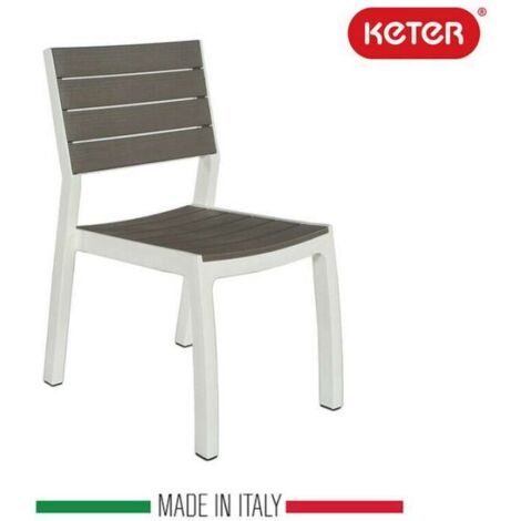 Keter Sedia da Giardino Harmony - Bianco Cappuccino - Resina Effetto Legno 47x60x86 cm