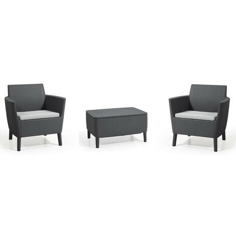 Keter Set Tisch + SALEMO Sessel Graphit