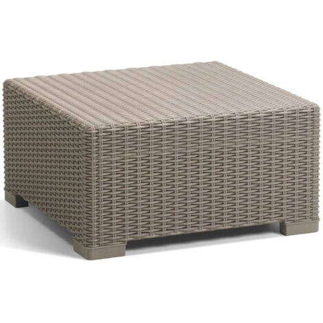 Keter – Table de jardin cappuccino 68x68cm – 4 places – Finition rotin arrondi – Résistante aux intempéries – Assemblage rapide