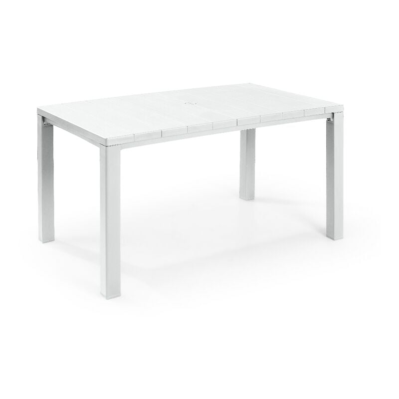 Iperbriko - Keter Table de jardin d'extérieur en résine plastique Blanc rectangulaire 147x90 cm