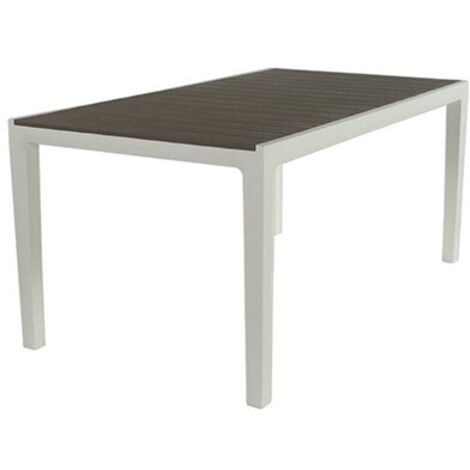 Keter – Table de jardin en résine beige/topo 160x90x74 – 6 places – Résistante aux intempéries – Design moderne pour extérieur
