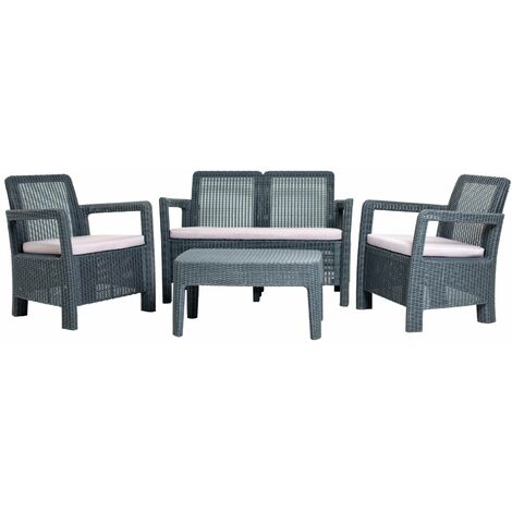 Keter Tarifa 4 Seat Outdoor Lounge Set - Grey