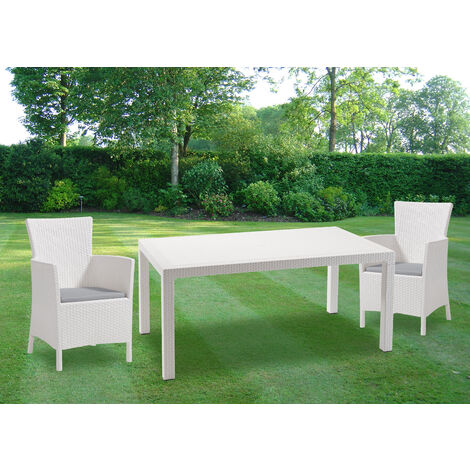 Keter Tavolo da giardino per esterno in resina plastica Bianco rettangolare  147x90 cm