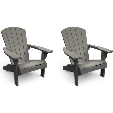 Keter Troy Adirondack Gartenstuhl - Set von 2 - 85x80x96,5cm - Grau
