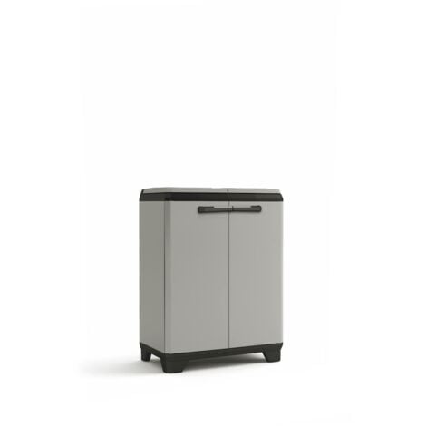 KeterPlanet Cestino - Plastica riciclata, Grigio/Nero, Rifiuti de smistamento, 680 x 390 x 920 mm, Polipropilene, Grande