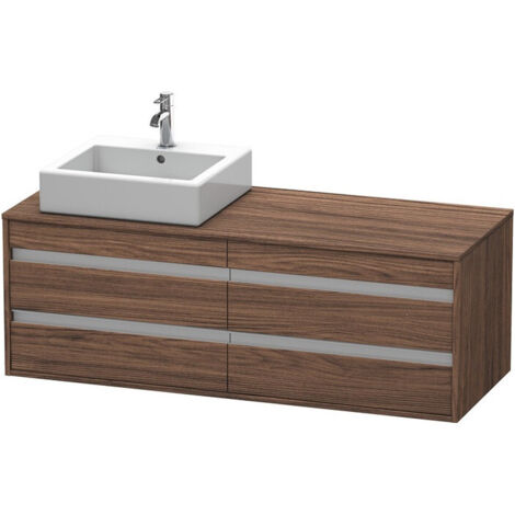 KETHO mobile lavabo 550x1400x496m con illuminazione li noce scuro