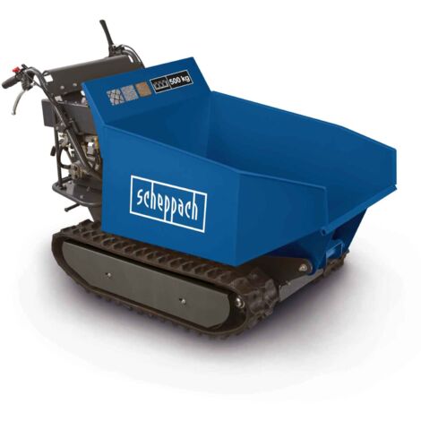 Kettendumper DP5000 Scheppach - 5,6 PS  Traglast 500 kg  Kettenantrieb  Hydraulik-Kippbehälter