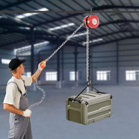 SENDERPICK Kettenflaschenzug 1t 3m Handkettenzug Seilzug Kran Kettenflaschenzug Kett