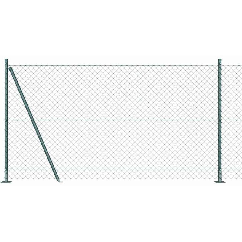 Kettengliedzaun Mit Pfosten Grün 1, 2 X 10 M Stahl Vidaxl