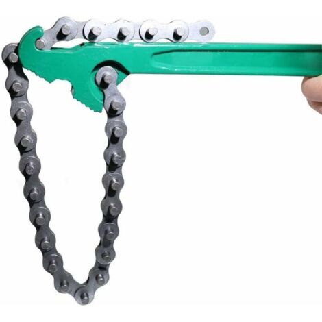 Kettenölfilterschlüssel, 15-Zoll-Kettenölfilterschlüssel, verstellbarer Ölfilterschlüssel, geeignet für Kfz-Reparaturen, mechanische Demontage und mechanische Montage