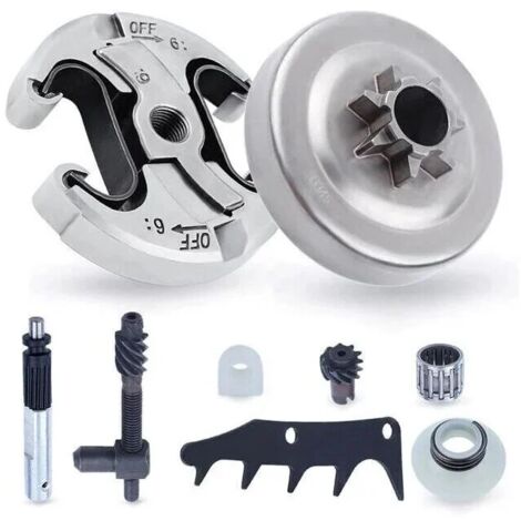 Kettenrad und Kupplung für Husqvarna 345 445 340 450, Kettenrad .325'' Teilung 6 Zähne + Kupplungstrommel + Lager Kettensäge Ersatzteile Zubehör-Set 8 in 1