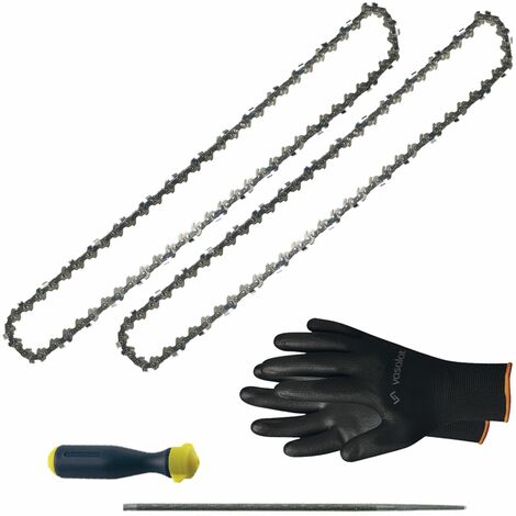 Kettensäge Zubehör - 2x Sägekette 35cm 51G Picco Micro 3 Ersatzkette + Feilenheft mit Feile 4mm