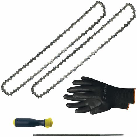 Kettensäge Zubehör - 2x Sägekette 35cm Picco Micro Mini 3 Ersatzkette + Feilenheft mit Feile 4mm