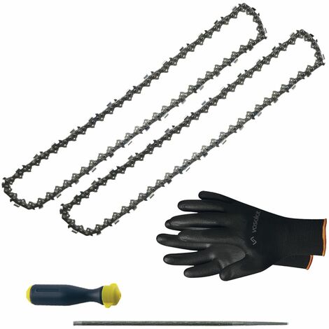 Kettensäge Zubehör - 2x Sägekette 40cm Picco Micro 3 Ersatzkette + Feilenheft mit Feile 4mm