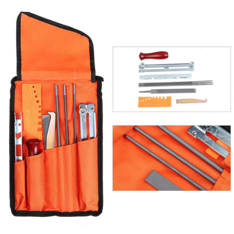 Kettensägen-Schärfset – 10-teiliges Set – 5/32", 3/16", 7/32" Rundfeile – Tiefenanschlag – Für elektrische Kettensägen