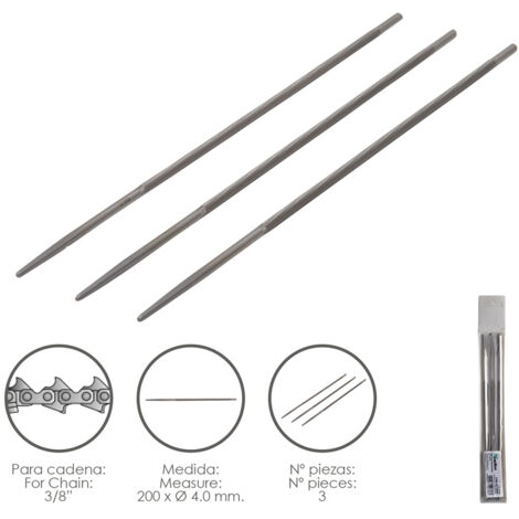 Kettensägenfeilen 200 x Ø 4,0 mm. 3/8" LP (Packung 3 Stück)