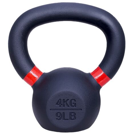 Kettlebell in ghisa - 4 kg - Nero/Rosso