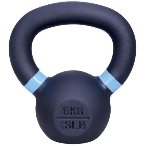 Kettlebell in ghisa - 6 kg - Nero/Blu chiaro