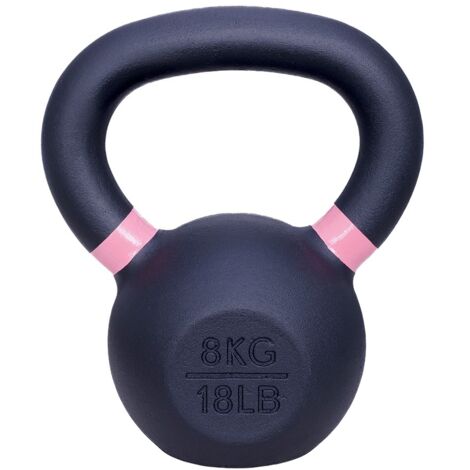 Kettlebell in ghisa - 8 kg - Nero/Rosa