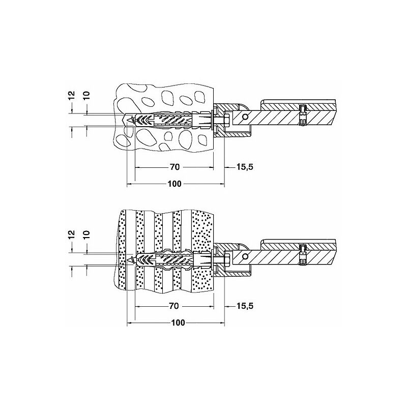 

Juego de fijación Keuco 3 Plan Care 34992, 2x tornillos para madera 10x70 2x tacos UX 12 - 34992000100