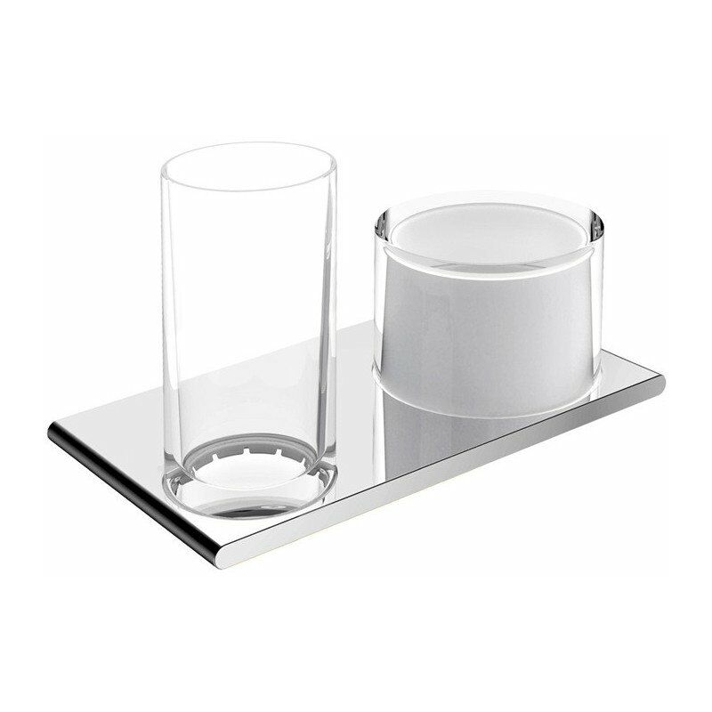 

Dispensador de vidrio y loción EDITION 400 doble soporte cromado - Keuco
