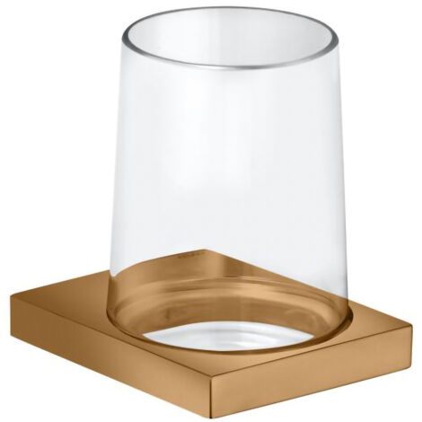 Keuco Edition 11 - Gobelet à brosse à dents et dentifrice avec support, verre / bronze brossé 11150039000