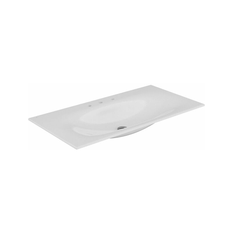 

Keuco Edition 11 Lavabo de cerámica 31150, 1055x17x538mm, con 3 perforaciones para el grifo, blanco - 31150311003