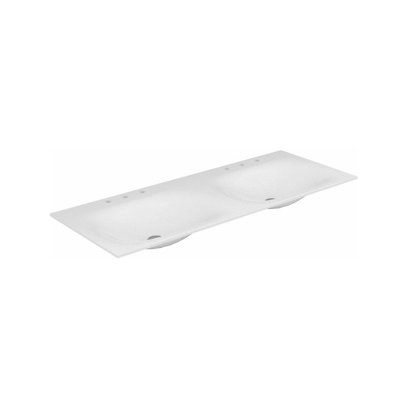

Keuco Edition 11 Varicor doble lavabo 31280, 2450 x 535mm, con 2x 3 perforaciones para el grifo, blanco, - 31280702406