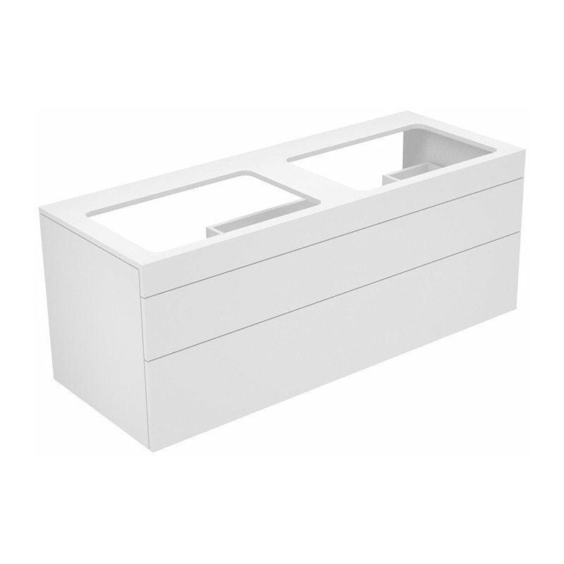 

Keuco - Mueble de baño EDITION 400 1400 x 546 x 535 mm, sin orificio para grifería blanco, vidrio de titanio transparente