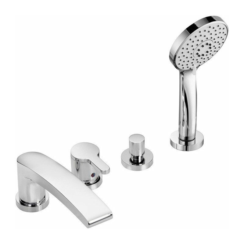 

Keuco - Mezclador monomando de bañera / ducha ELEGANCE Montaje en llanta de bañera con 4 orificios, cromado