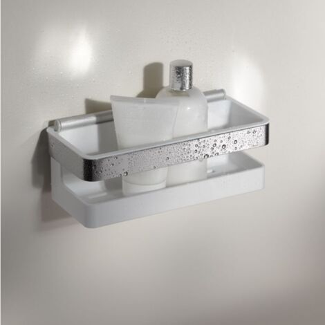 Keuco – Étagère avec raclette à vitre 24 cm – Métal et plastique – Fixations cachées – Résistante au savon – 12759010000