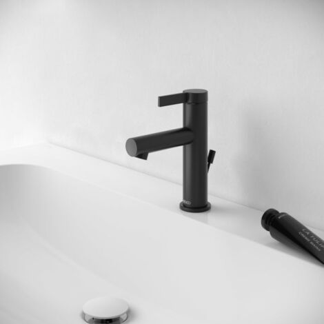 Keuco IXMO Pure 100 Black Selection mitigeur lavabo 59502371000 avec garniture de vidage , noir
