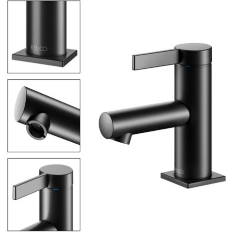 Keuco IXMO Pure 60 Black Selection Waschtischarmatur 59504371100 ohne Ablaufgarnitur, schwarz