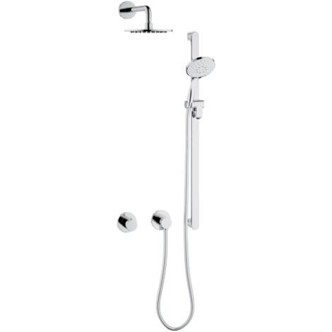 Keuco IXMO - Set de douche avec thermostat à encastrer, diamètre 25 cm, chrome 59605010001