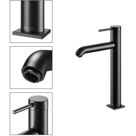 Keuco IXMO Soft 210 Black Selection Waschtischarmatur 59510372100 ohne Ablaufgarnitur, schwarz