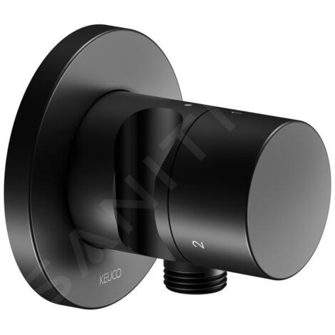 Keuco IXMO - Soupape encastrée pour 3 appareils, avec raccordement du flexible et support de douche, noir mat 59548370201