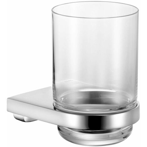 Keuco Moll porte-verre 12750019000 avec un verre en cristal, chromé