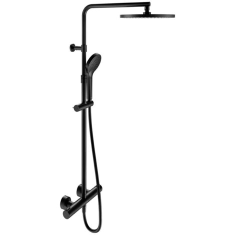 Keuco Plan blue - Brauseset mit Thermostat, Durchmesser 25 cm, 3 Strahlarten, schwarz matt 53926372321