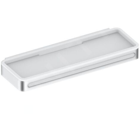 Keuco Plan - Étagère avec raclette à vitre, longueur 29 cm, inox/blanc 14959070051