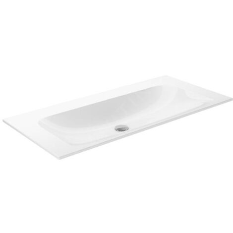 Keuco Plan - Lavabo 1007x494 mm, sans trop-plein, sans trou pour robinetterie, CleanPlus, blanc 32970311000