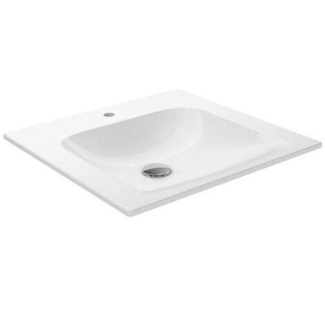 Keuco Plan - Lavabo 505x494 mm, trop-plein caché, trou pour robinetterie, CleanPlus, blanc 32940315001
