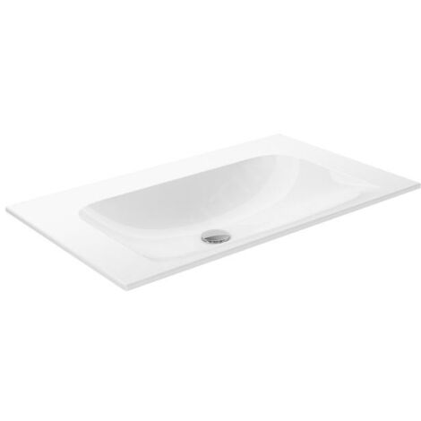 Keuco Plan - Lavabo 805x494 mm, sans trop-plein, sans trou pour robinetterie, CleanPlus, blanc 32960318000