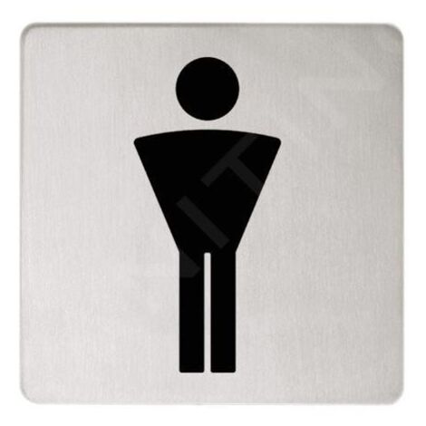 Keuco Plan - Pictogramme WC hommes, acier inoxydable 14967070000