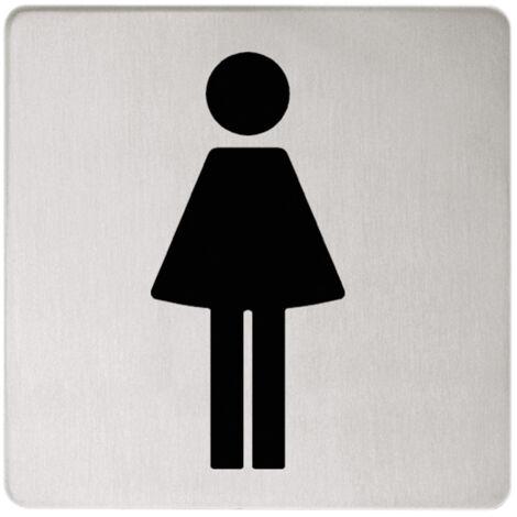 KEUCO PLAN Türschild Symbol Damen, zum Kleben, verchromt,